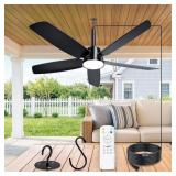 2ct 36" Outdoor Ceiling Fan with Light for Patios