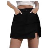 Luvamia Skorts Denim Mini Skirt with Slit