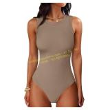 ANRABESS Women Bodysuit Tank Top, Ribbed Knit