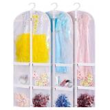 Sleeping Lamb Clear Garment Bag, 50", 3-Pack