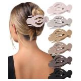 AWAYTR 3ct Large Flat Hair Claw Clips 5"