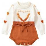 Baby Girl Knitted Romper Sweater Bodysuit