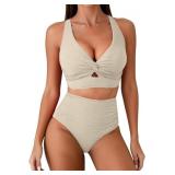 Small Womens High Waisted Vacation 2pc Swimsuit