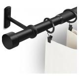 1-Inch Curtain Rods, 32-144" Black Set