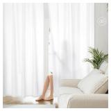 HOMEIDEAS White Privacy Sheer Curtains 52x63