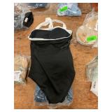 Tempt Me Swimsuit, Black with White Strap