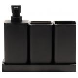 YMXYJM 4-Piece Matte Black Bathroom Set