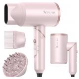 ANNLARY Hair Dryer with Comb, 1800W, Pink
