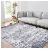 ROYHOME Washable Rugs 5x7 Modern Faux Wool Rug