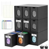 Trading Card Storage Drawers Box with Windows