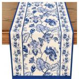 Wrapaholic Blue Floral Table Runner 13x72
