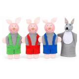 3 Little Pigs Finger Puppets, 4Pcs