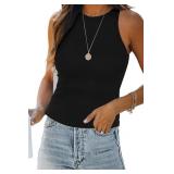 Womens Halter Tops Sleeveless Racer Back Tank, S