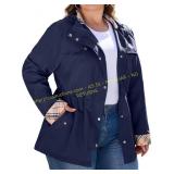 3XL Bloggerlove Plus Size Hooded Raincoat, Green (