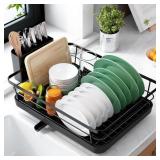 Kitsure Dish Drying Rack, 12"W x 15.5"L, Black