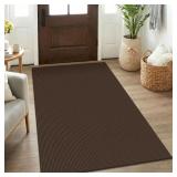 KOZYFLY 3x5 ft Washable Entry Rug, Brown