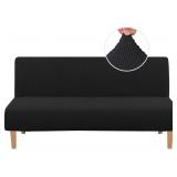 H.VERSAILTEX Armless Futon Cover, Black