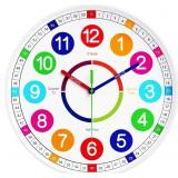 Kids Wall Clock Non-Ticking White 12"
