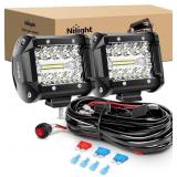 Nilight 4In LED Light Bar 60W Kit 2pc