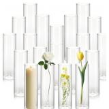 20 Pack Clear Glass Cylinder Vases 5.9" Tall