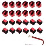 24pcs Wheel Nut Cap 21mm, Red Bolt Covers