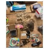 Shelf pegs, diploma weights, wig, bolts