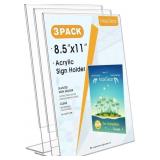 Ct 3 MaxGear Acrylic Sign Holder, 8.5 x 11