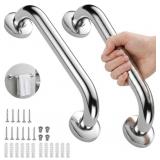 Stainless Steel Shower Grab Bar 12" (2 Pack)