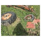 14.9-28 rear tire with rim, IH weights