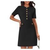 Sz XL MEROKEETY Knit Bodycon Dress with Button