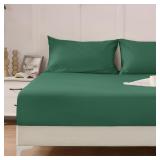 Homiest Twin Dark Green Cotton Fitted Sheet