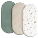 Gllquen Baby Muslin Bassinet Sheets 3pk, 33x17