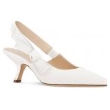 Coutgo Womens Slingback Kitten Heels 8 1/2 size