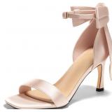 Sz 7 1/2 Bow Tie High Heels One Strap Sandals