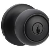 Amazon Basics Door Knob with Lock, Matte Black