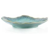 QIANLING 12" Green Ceramic Decorative Bowl