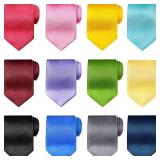 12ct Syhood Solid Satin Ties for Men Formal
