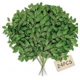 Fake Leaves (24-pack) Silk Greenery Stems