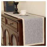 Boho Dresser Cover Top: Gray Dresser Runner