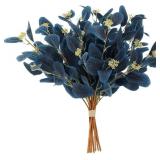 dallisten 20" Silk Eucalyptus Stems, Navy