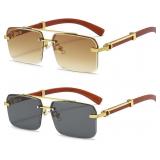 2 box Gleyemor Mens Rimless Rectangle Sunglasses