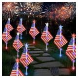 American Flag Solar Lights Set of 6