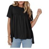 Cicy Bell Babydoll Pleated Peplum Tops size m