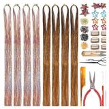 Celinebella Starry Pink Hair Tinsel, 48" 8-Pack