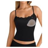 SUUKSESS Women Lace Cami Tank Top Padded small
