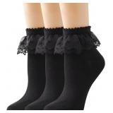 Womens Lace Ruffle Ankle Socks Cotton Princess