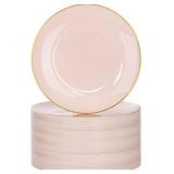 Nervure Pink/Gold Plastic Plates 7.5" 100ct