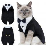 DENTRUN Cat Tuxedo Outfit with Bow Tie