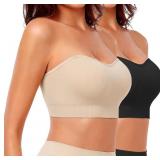 Sz M SIMIYA Strapless Wireless Bandeau Bra