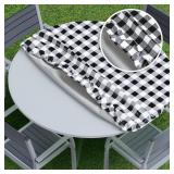 Sorfey Vinyl Fitted Tablecloth, Black